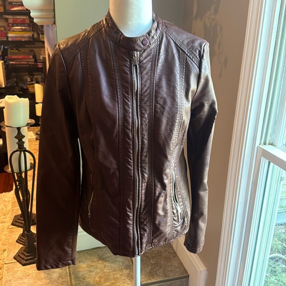 Brown leather jacket